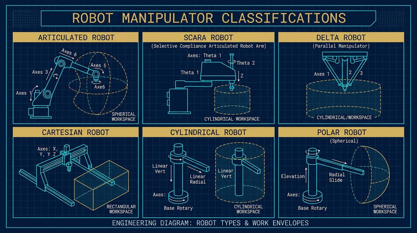 Editorial robot-type diagram used in a training-program overview.